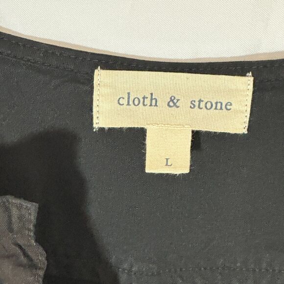 Cloth & Stone Black Tunic/Dress Roll Tab Sleeve - Picture 2 of 5